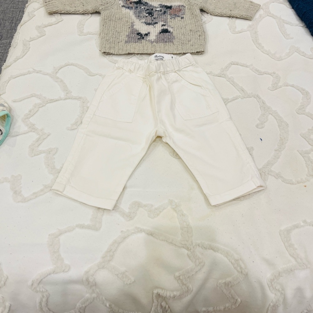 Bonpoint Gray Knit Sweater with Animal Design - Picture 8 of 8